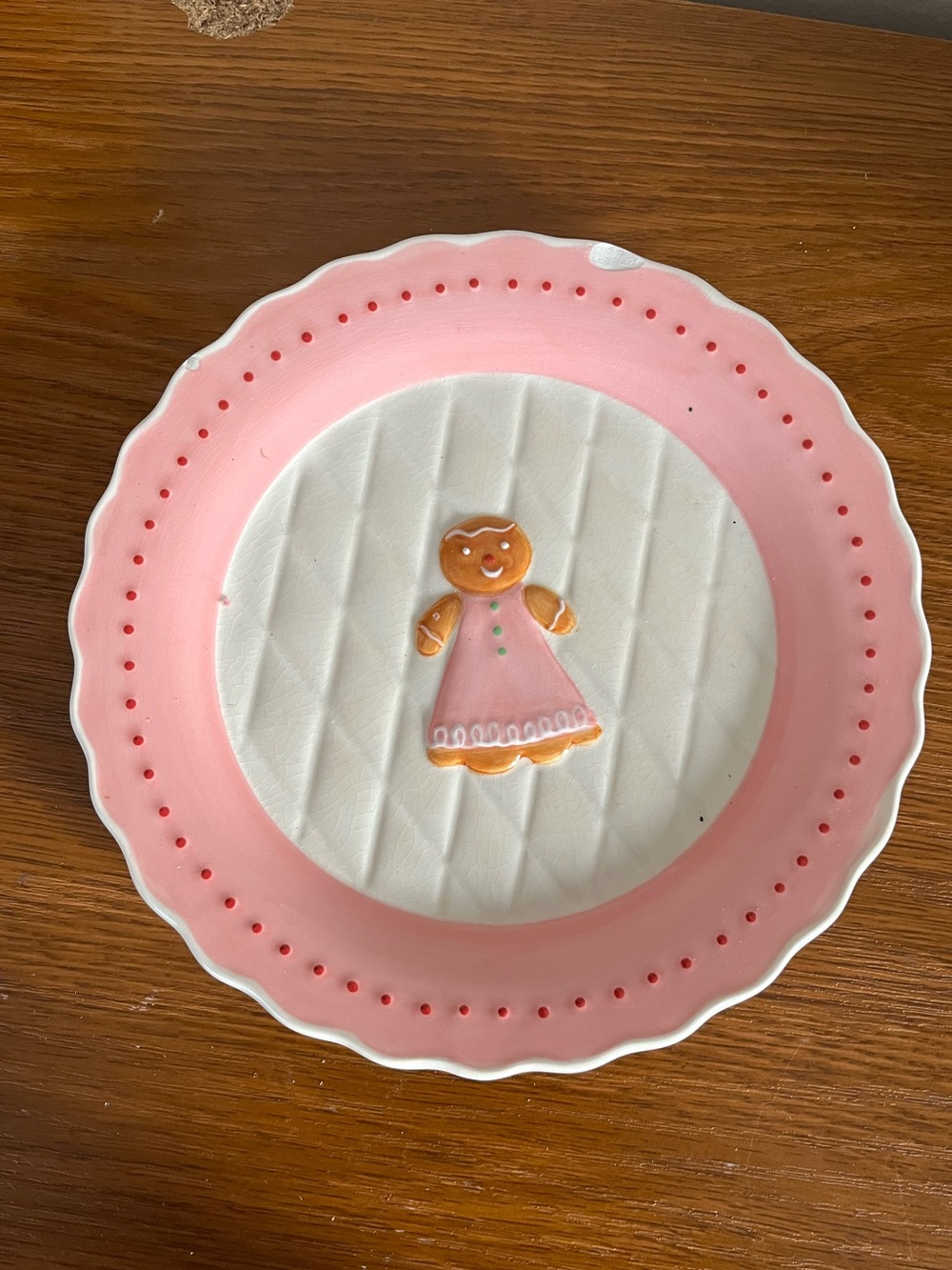 Pink Gingerbread Girl Decorative Party Plate